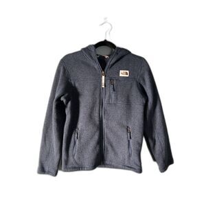 The North Face boys blue fleece hoodie zip up jacket size large 14/16